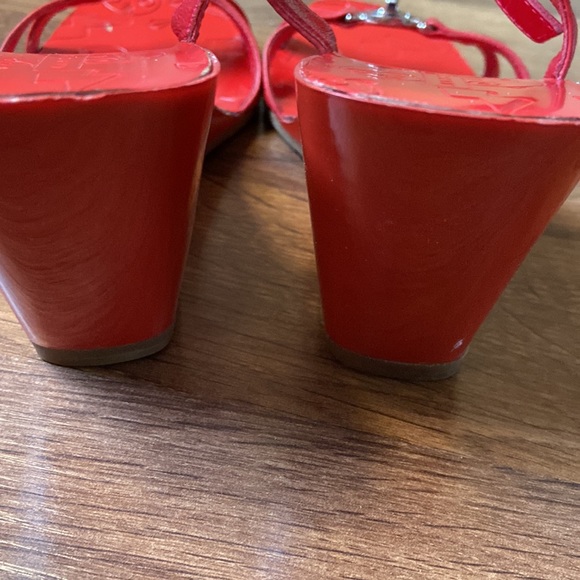 Marc Jacob Cherry Red Heeled Sandals with Turn Tab.(gentle use). - Picture 6 of 10